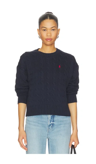 Polo Ralph Lauren Cotton Crewneck Sweater In Blue