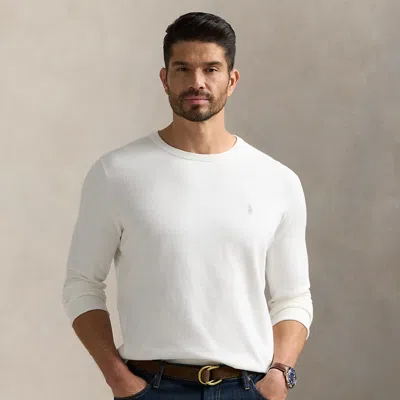 Polo Ralph Lauren Cotton Crewneck Sweater In Deckwash White