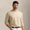 Polo Ralph Lauren Cotton Crewneck Sweater In Dune Melange