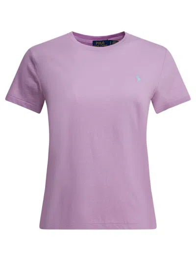 Polo Ralph Lauren Cotton Crewneck T-shirt In Purple