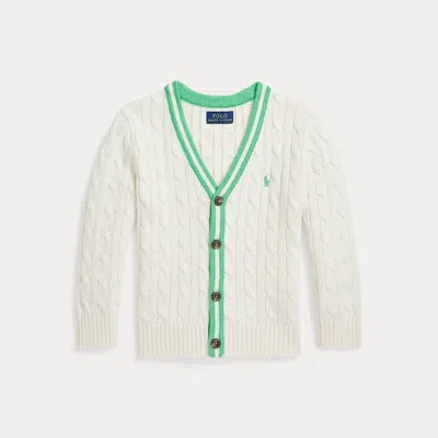 Polo Ralph Lauren Kids' Cotton Cricket Cardigan In Cricket Cream