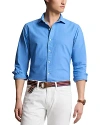 Polo Ralph Lauren Cotton Custom Fit Garment Dyed Oxford Shirt In Summer Blue