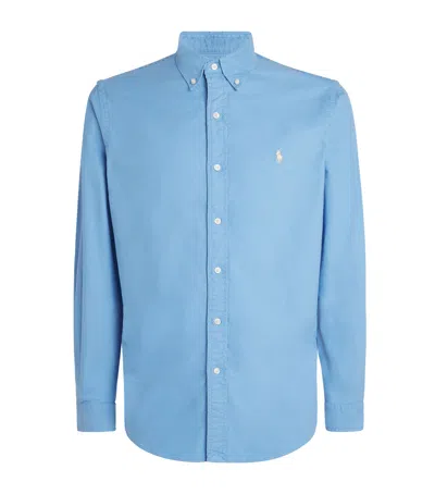 Polo Ralph Lauren Cotton Custom Fit Oxford Shirt In Blue