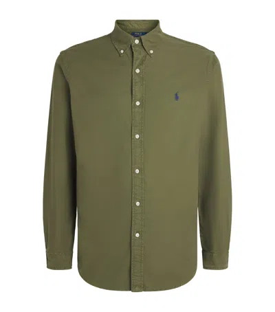 Polo Ralph Lauren Cotton Custom Fit Oxford Shirt In Green