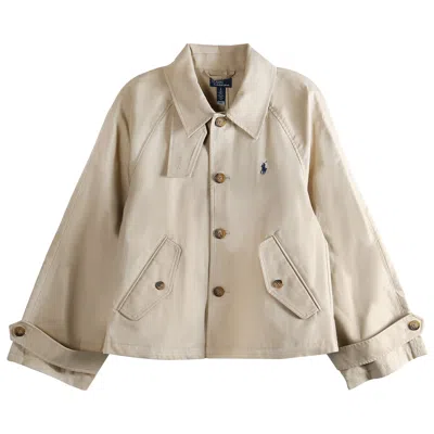 Pre-owned Polo Ralph Lauren Cotton Double Jacket 'beige' | Cream | Women's Size M In White