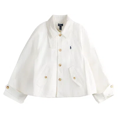 Pre-owned Polo Ralph Lauren Cotton Double Jacket 'cream' | Women's Size L In White