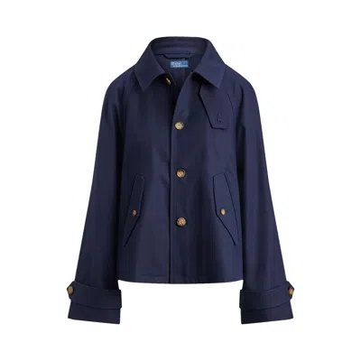 Pre-owned Polo Ralph Lauren Cotton Double Jacket 'navy' | Blue | Women's Size L