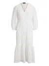 Polo Ralph Lauren V-neck Tiered Dress In White