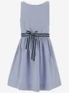 Polo Ralph Lauren Cotton Dress With Logo In Blue