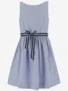 Polo Ralph Lauren Cotton Dress With Logo In Blue