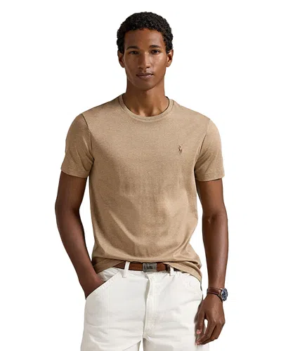 Polo Ralph Lauren Cotton Embroidered Logo Tee In Brown