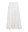 Polo Ralph Lauren Cotton Embroidered Midi Skirt In White