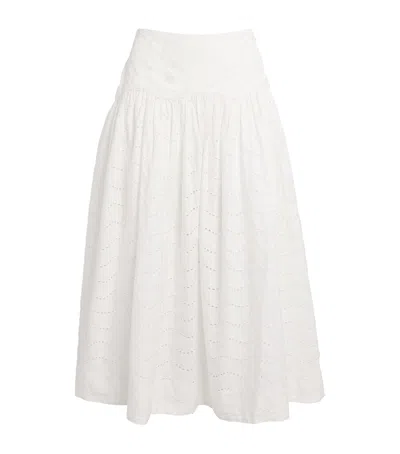 Polo Ralph Lauren Cotton Eyelet Maxi Skirt In White