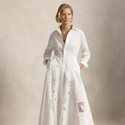 Polo Ralph Lauren Cotton Eyelet Shirtdress In White