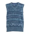 Polo Ralph Lauren Cotton Fair Isle Sweater Vest In Blue