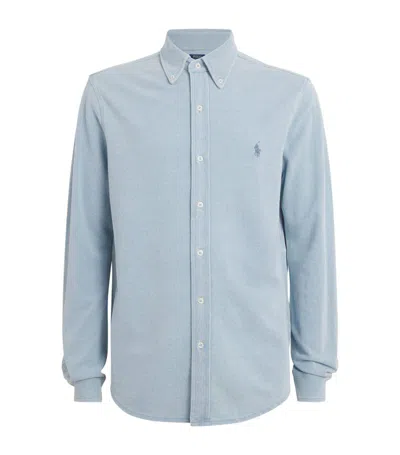 Polo Ralph Lauren Cotton Featherweight Mesh Shirt In Blue