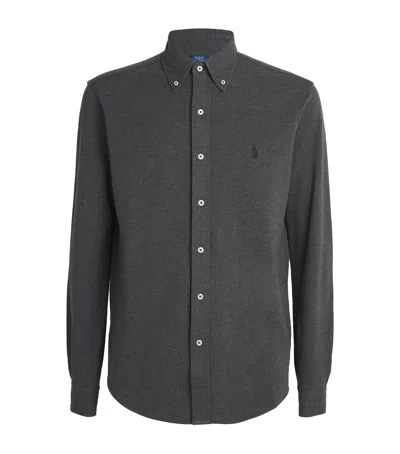 Polo Ralph Lauren Cotton Featherweight Mesh Shirt In Gray