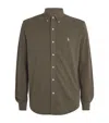 Polo Ralph Lauren Button-down Collar Logo-embroidered Featherweight Mesh Shirt In Green