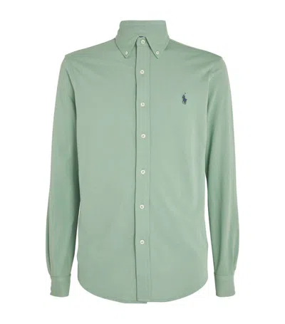 Polo Ralph Lauren Cotton Featherweight-mesh Shirt In Green