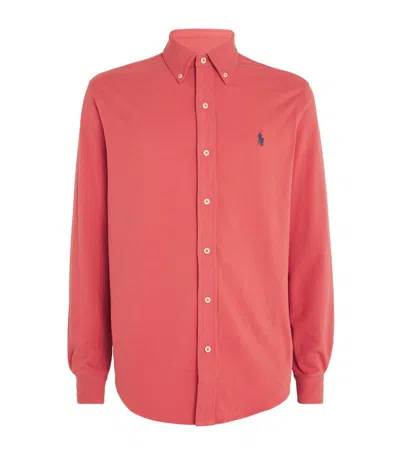 Polo Ralph Lauren Cotton Featherweight-mesh Shirt In Pink
