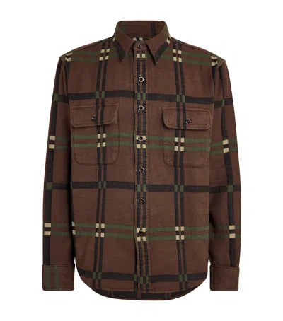 Polo Ralph Lauren Cotton Flannel Utility Shirt In Brown