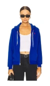 Polo Ralph Lauren Lightweight Zip-front Cotton Hoodie With Emblematic Logo In Blue Saturn