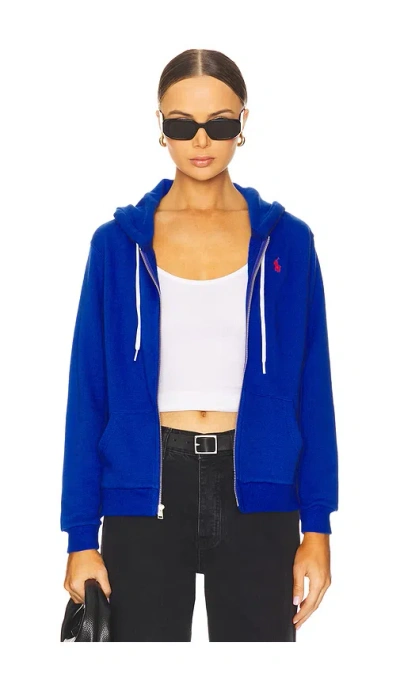 Polo Ralph Lauren Cotton Fleece Full-zip Hoodie In Blue