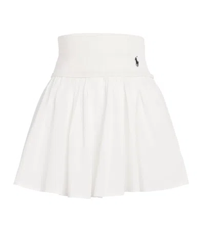 Polo Ralph Lauren Cotton Flounce Mini Skirt In White