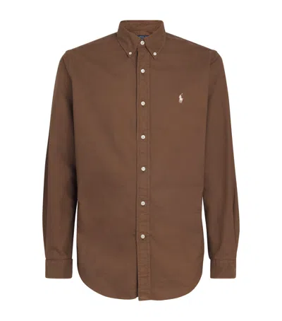Polo Ralph Lauren Oxford Shirt Long Sleeves Button Down Collar In Brown