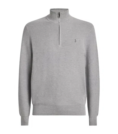 Polo Ralph Lauren Cotton Half-zip Sweater In Gray