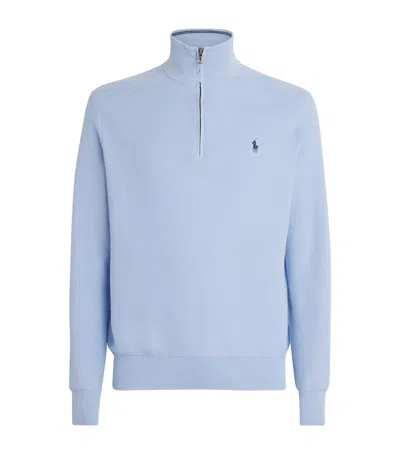 Polo Ralph Lauren Cotton Half-zip Sweater In Blue