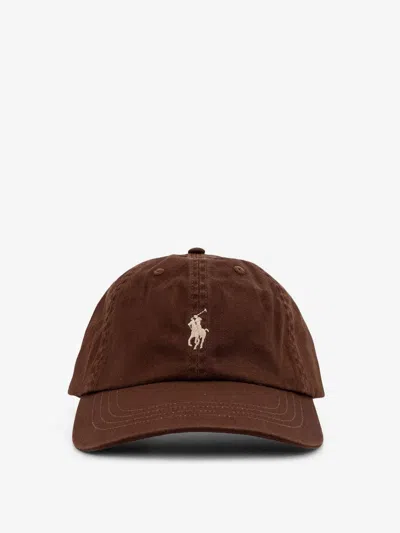 Polo Ralph Lauren Cotton Hat With Embroidered Logo On The Front In Burgundy