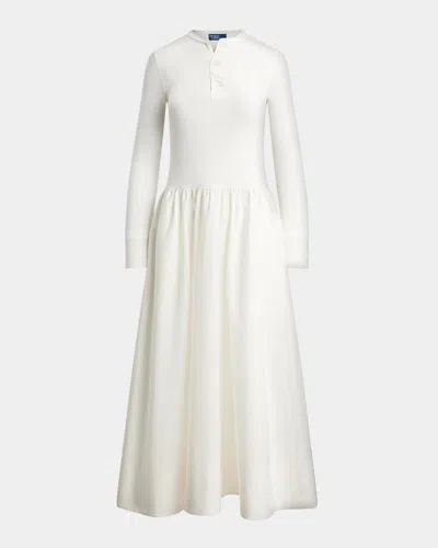 Polo Ralph Lauren Cotton Henley Midi Dress In White
