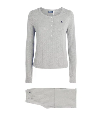 Polo Ralph Lauren Cotton Henley Pyjama Set In Gray