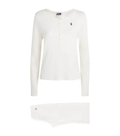 Polo Ralph Lauren Cotton Henley Pyjama Set In White