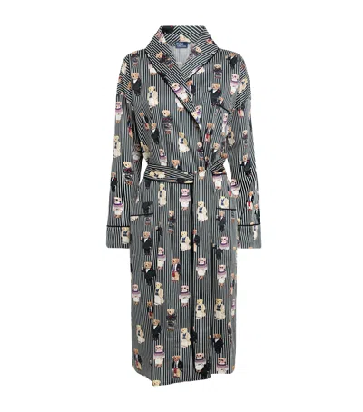 Polo Ralph Lauren Cotton Heritage Polo Bear Robe In Black
