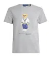 Polo Ralph Lauren Grey Polo Bear Custom Slim-fit T-shirt In Grey