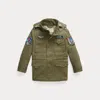 Polo Ralph Lauren Patchwork Hooded Jacket In Olive Mountain