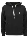 Polo Ralph Lauren Drawstring Hood Kangaroo Pocket Sweatshirt In Black
