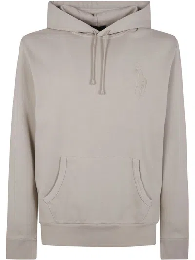 Polo Ralph Lauren Cotton Hoodie In Grey With Logo