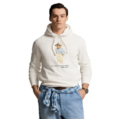 Polo Ralph Lauren Logo-print Cotton-blend Jersey Hoodie In White