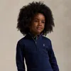 Polo Ralph Lauren Kids' Cotton Interlock Quarter-zip Pullover In Refined Navy