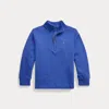Polo Ralph Lauren Kids' Cotton Interlock Quarter-zip Pullover In Travel Blue