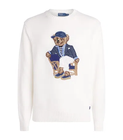 Polo Ralph Lauren Cotton Jacquard Newport Bear Sweater In Multi