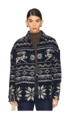 Polo Ralph Lauren Pattern-jacquard Overshirt In Navy