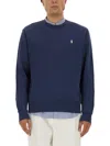 Polo Ralph Lauren Logo Cotton Sweatshirt In Blue