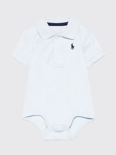 Polo Ralph Lauren Babies'  Cotton Jersey Bodysuit With Logo In Blue