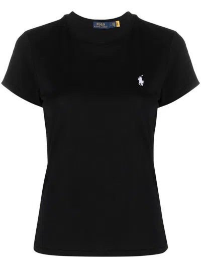 Polo Ralph Lauren Cotton Jersey Crewneck T-shirt In Black