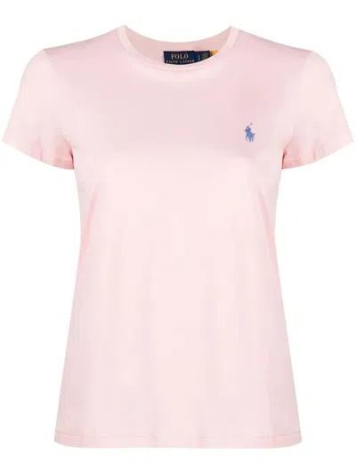 Polo Ralph Lauren Cotton Jersey Crewneck T-shirt In Pink