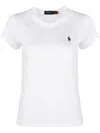 Polo Ralph Lauren White Crewneck T-shirt With Contrasting Logo Embrodery In White